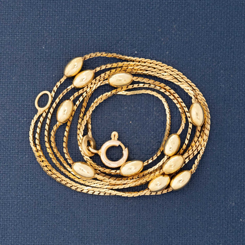Vintage Oval Bead Chain Necklace