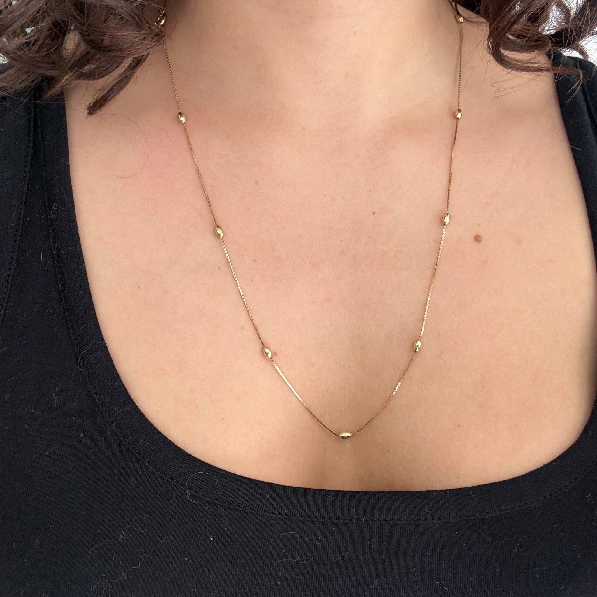 Vintage Oval Bead Chain Necklace
