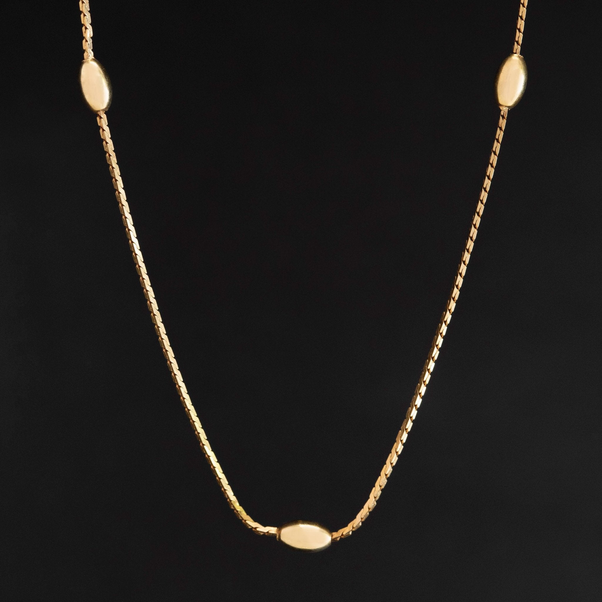 Vintage Oval Bead Chain Necklace