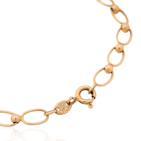 Vintage Italian oval link bracelet in 14kt yellow and rose gold – alternate view 3
