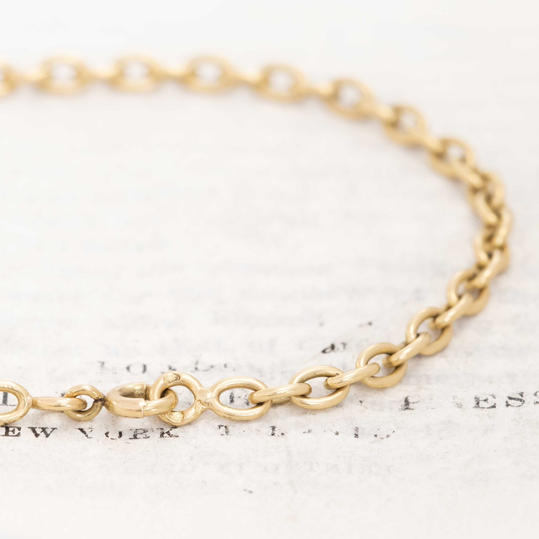 18k gold oval link chain bracelet French made
