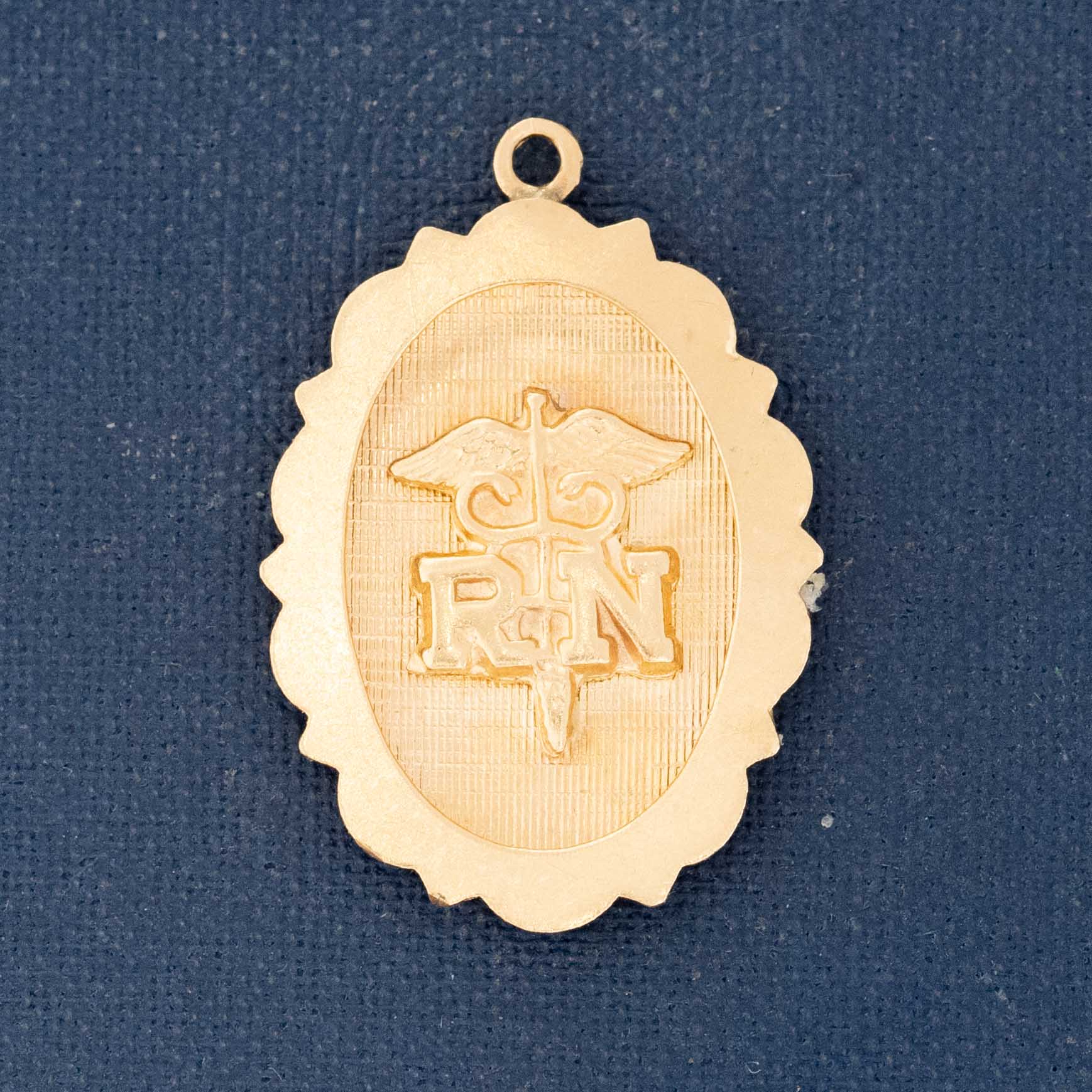 Vintage Oval Registered Nurse Charm