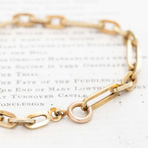 Vintage Paper Clip Chain Bracelet, Italian