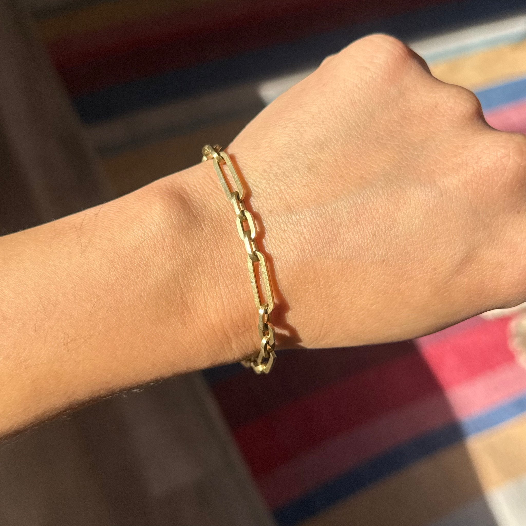 Vintage Paper Clip Chain Bracelet, Italian