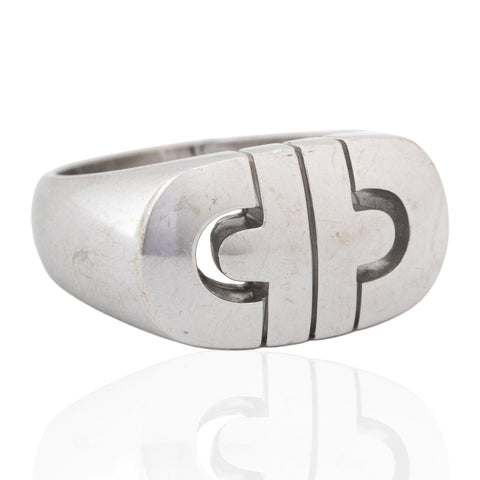 Vintage Bvlgari Parentesi signet ring in 18kt white gold – alternate view 5