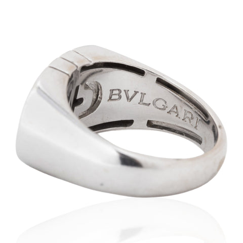 Vintage Bvlgari Parentesi signet ring in 18kt white gold – alternate view 4