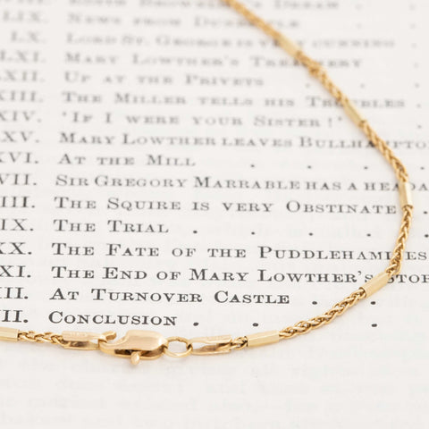 Vintage Petite Fancy Link Chain Necklace, Italian