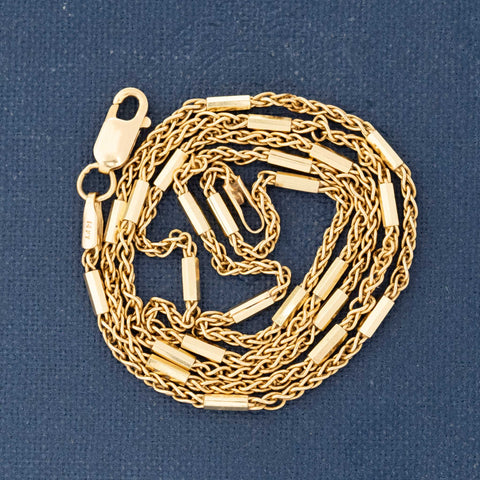 Vintage Petite Fancy Link Chain Necklace, Italian