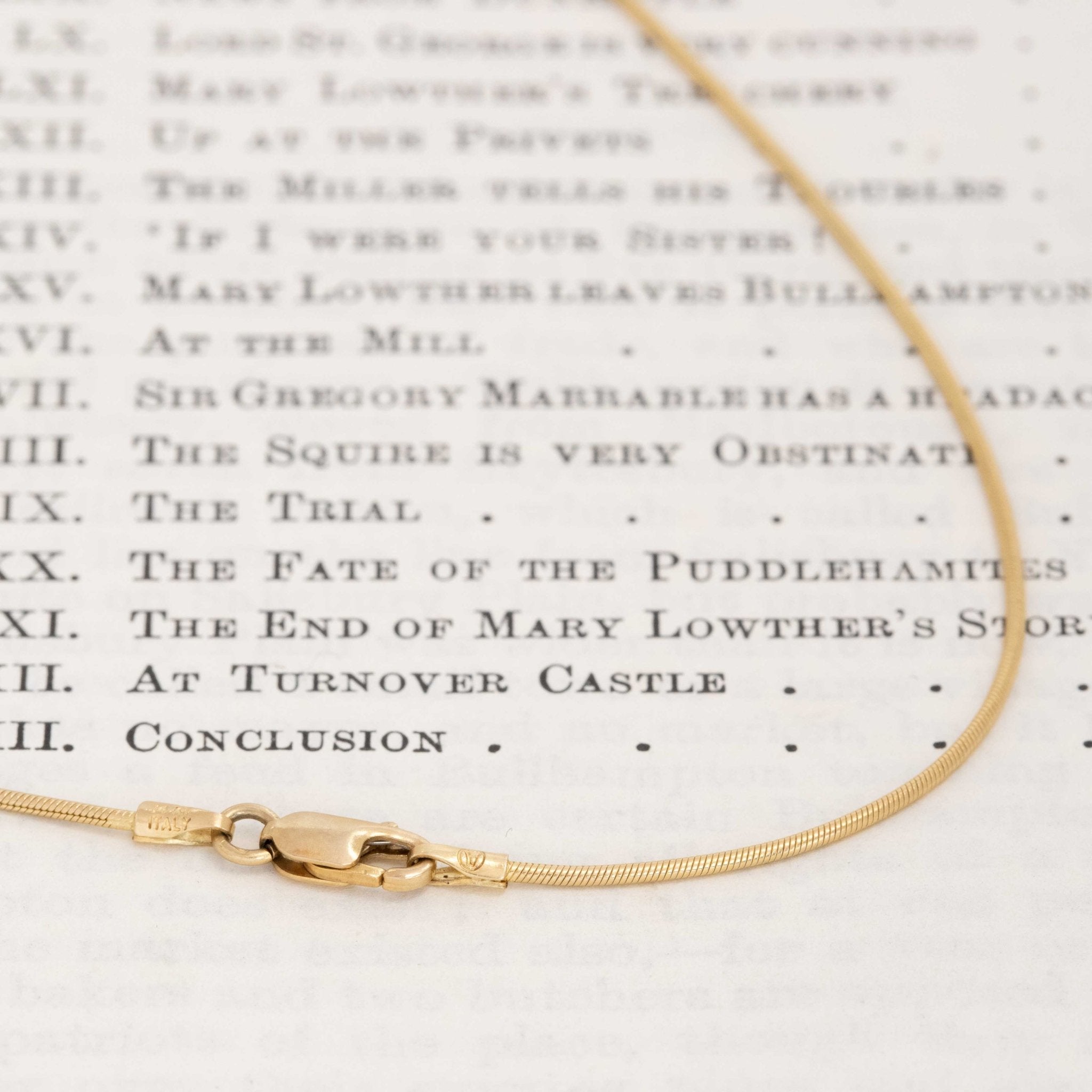 Vintage Petite Snake Chain Necklace, Italian