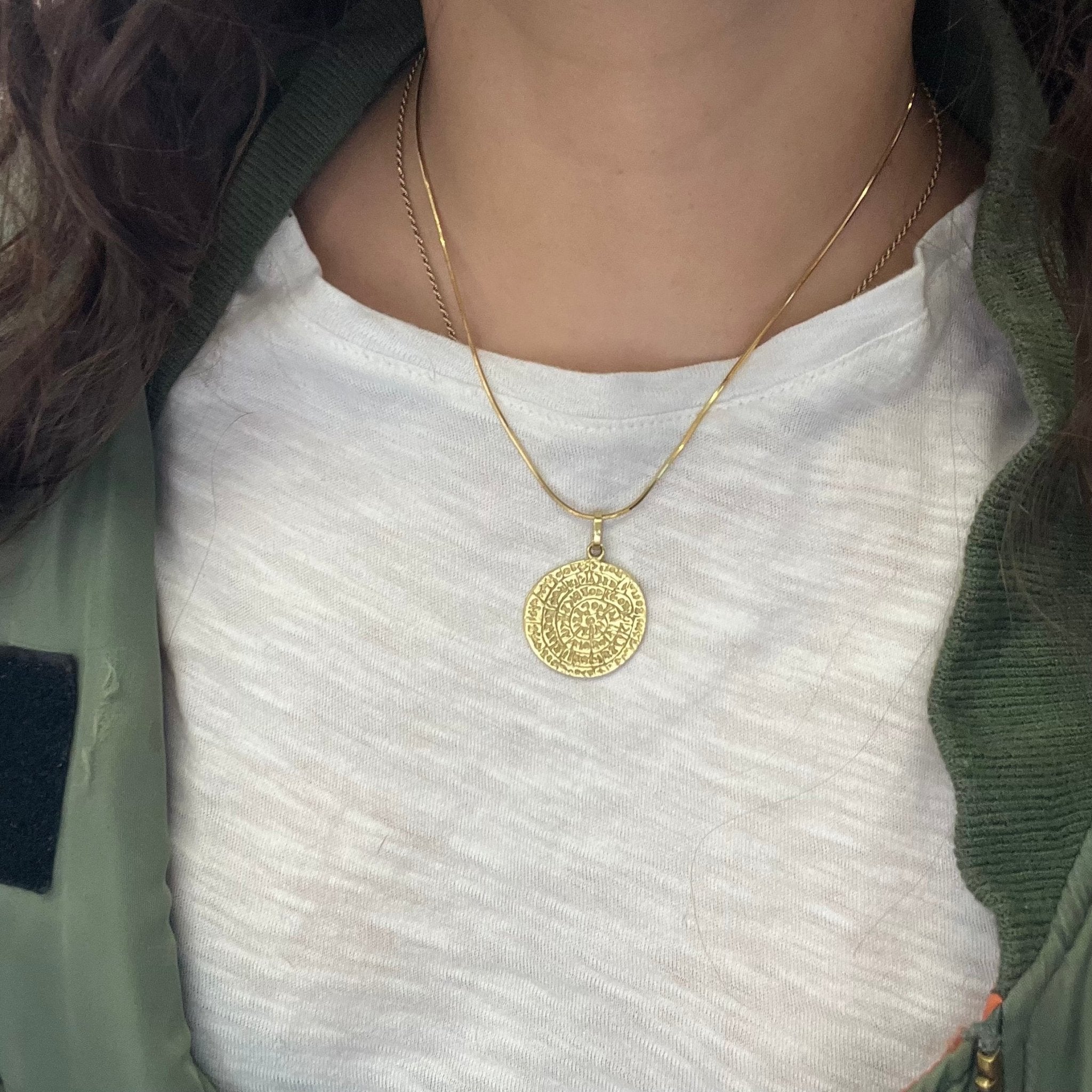 Vintage Phaistos Disk Pendant