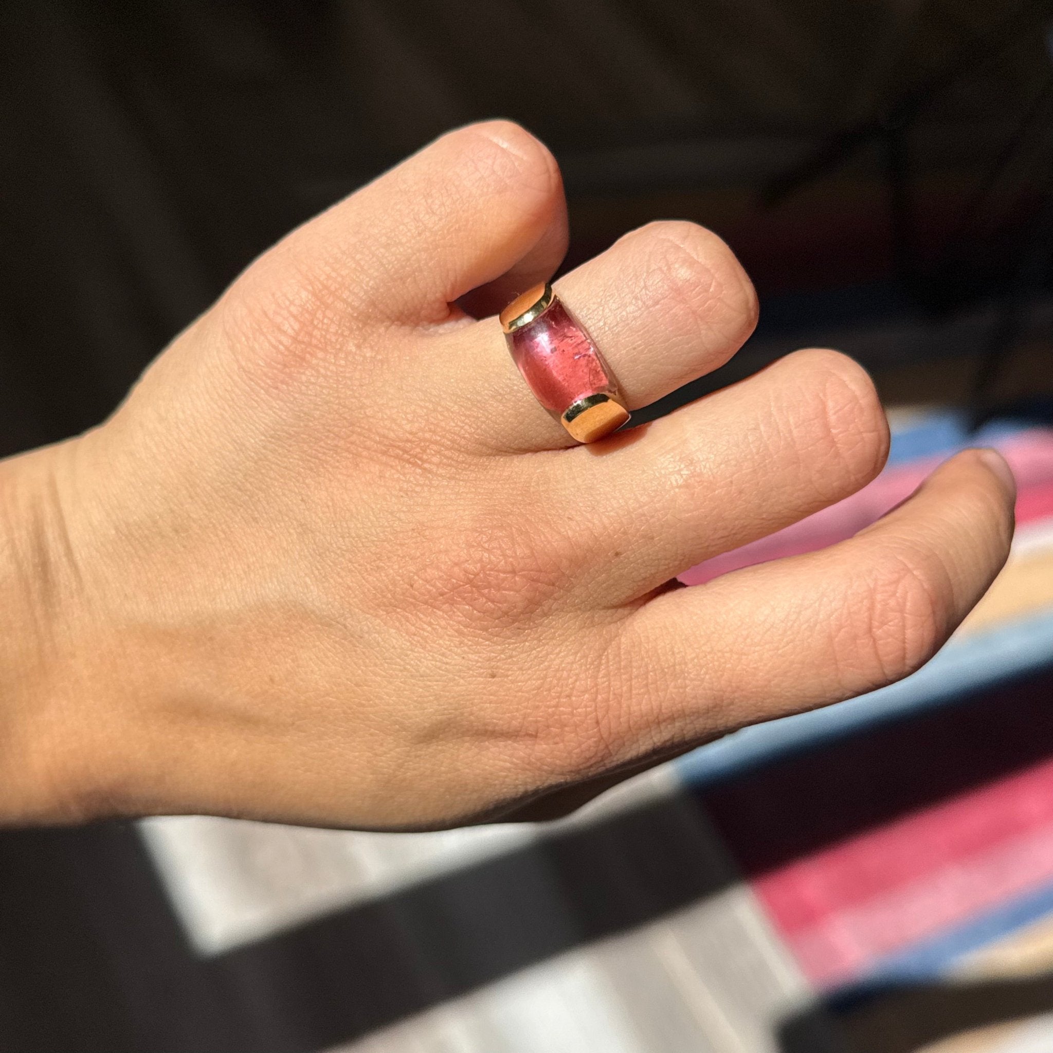 Vintage Pink Tourmaline Tronchetto Ring, by Bvlgari