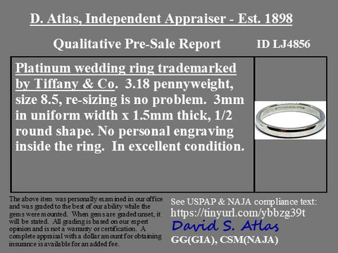Vintage Platinum Wedding Band, by Tiffany & Co.