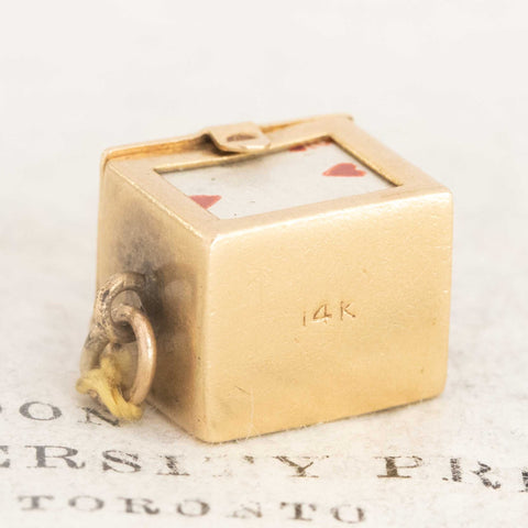 Vintage Playing Card Box Charm