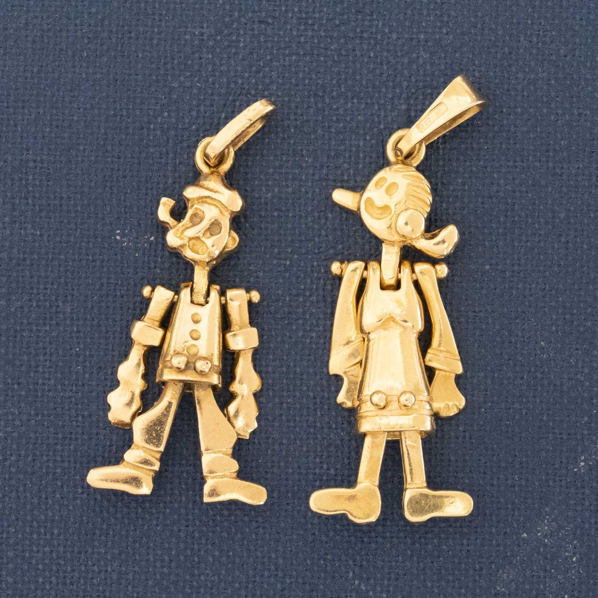 Vintage Popeye & Olive Oyl Articulating Pendants