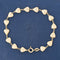Vintage Italian puffy heart chain bracelet in 14kt yellow gold