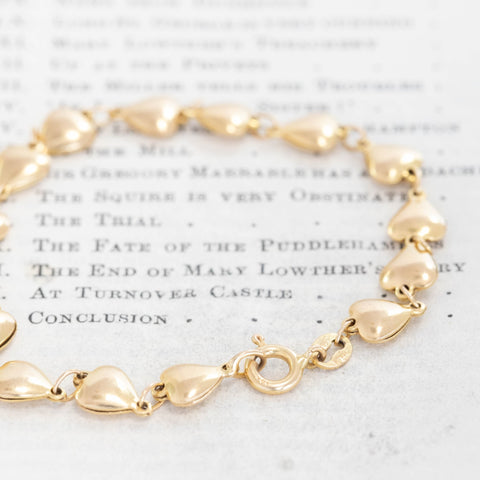 Vintage Puffy Heart Bracelet, Italian