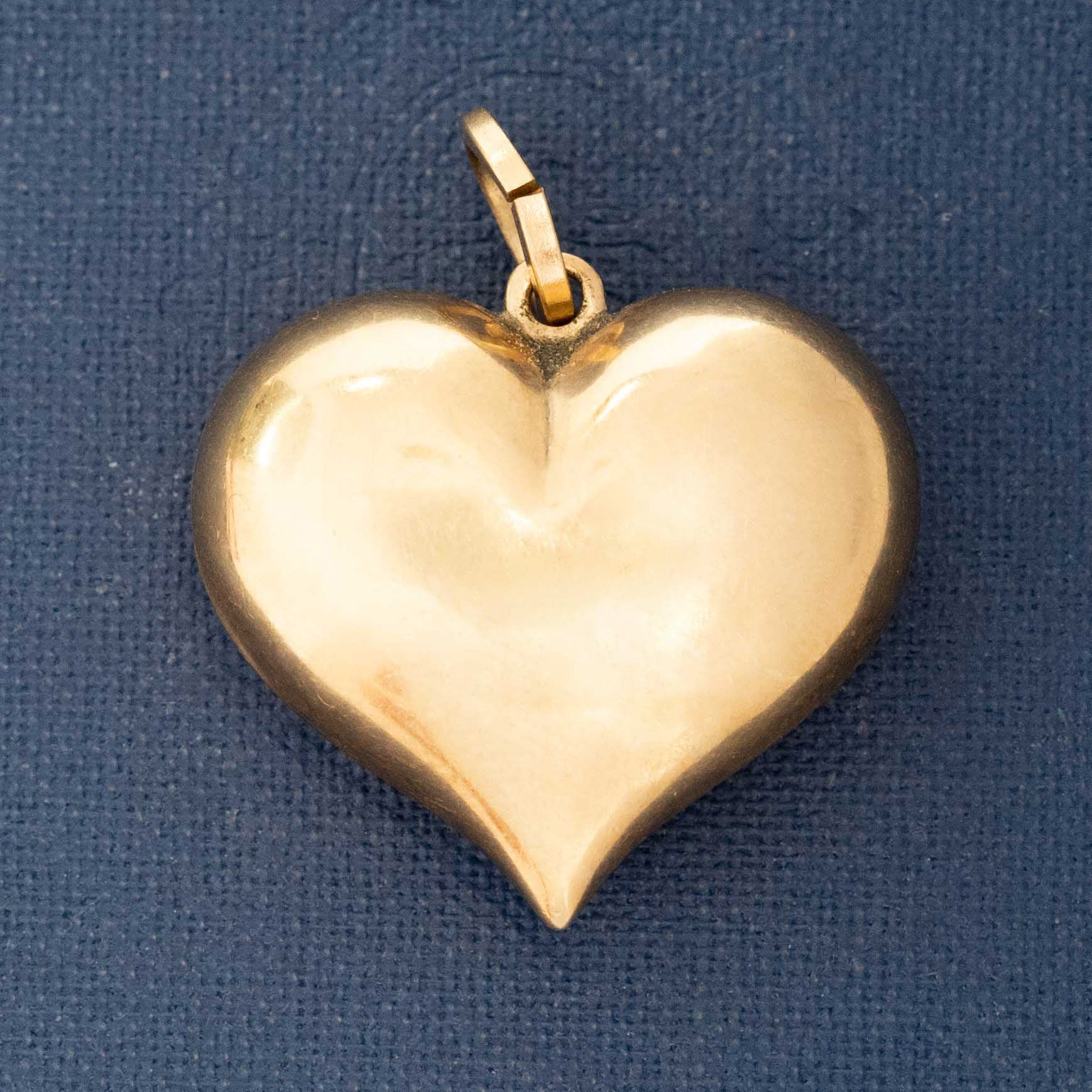 Vintage Puffy Heart Pendant
