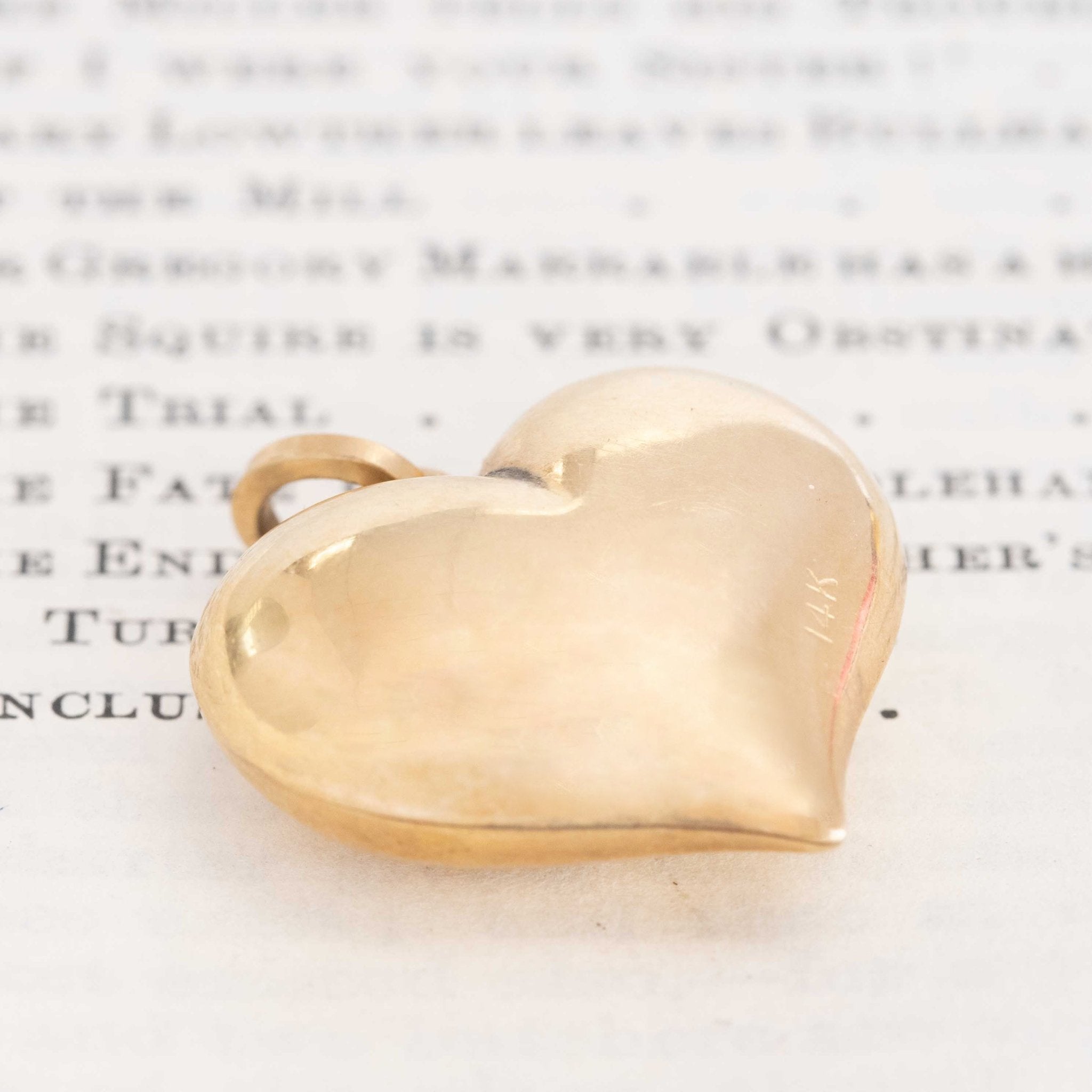 Vintage Puffy Heart Pendant