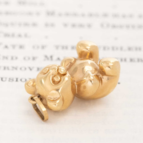 Vintage Puffy Teddy Bear Charm
