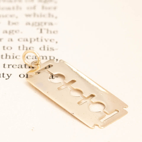 Vintage Razor Pendant, High Polish