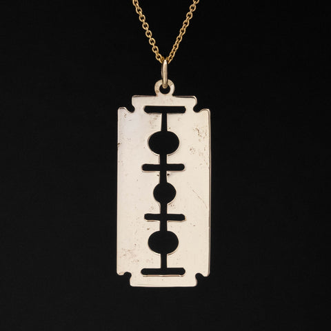 Vintage Razor Pendant, High Polish