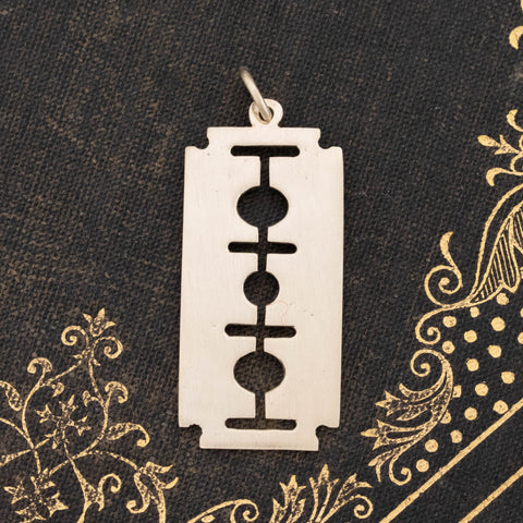 Vintage Razor Pendant, Satin Finish