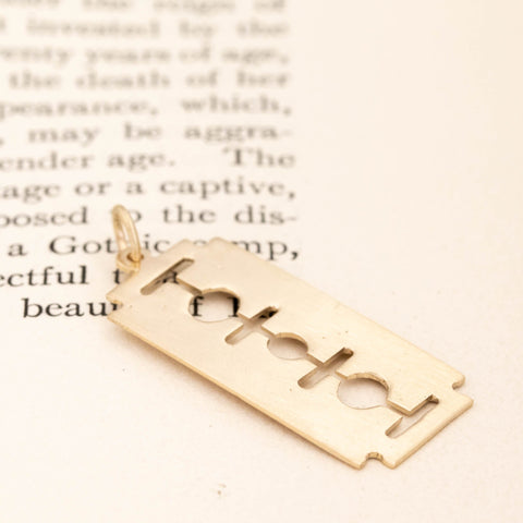 Vintage Razor Pendant, Satin Finish