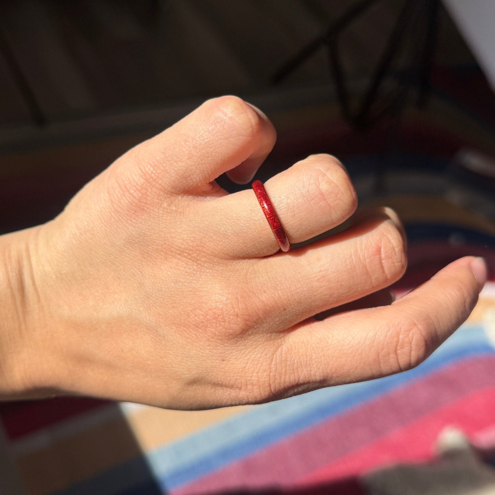 Vintage Red Enamel Band, by Hidalgo