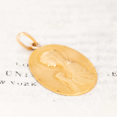 Vintage Religious Prayer Pendant
