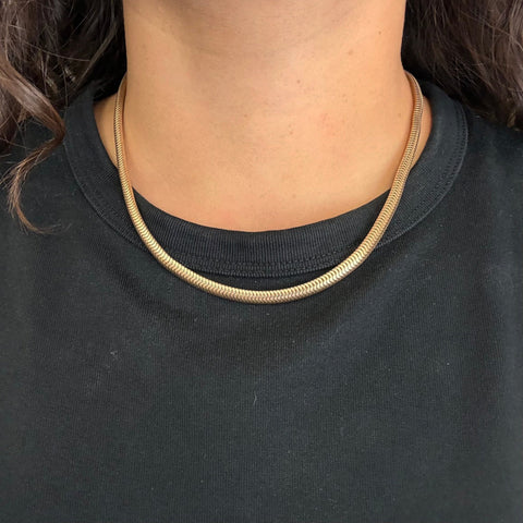 Vintage Tiffany & Co. snake chain necklace in 14kt yellow gold – alternate view 2