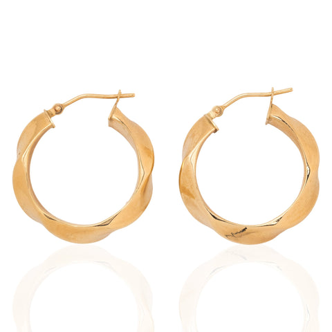 Vintage Ribbon Hoop Earrings, Italian