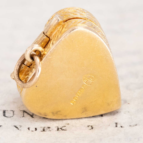 Vintage Ring Box Charm Pendant, English