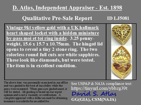 Vintage Ring Box Charm Pendant, English