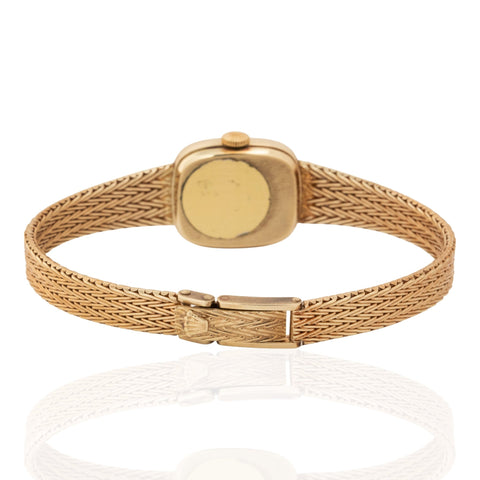 Vintage Rolex 14K yellow gold ladies watch with woven gold bracelet – alternate view 6