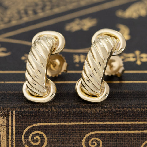 Vintage Aldo Cipullo rope hoop earrings in 18kt yellow gold – alternate view 5