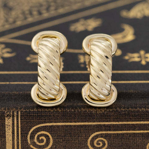 Vintage Aldo Cipullo rope hoop earrings in 18kt yellow gold