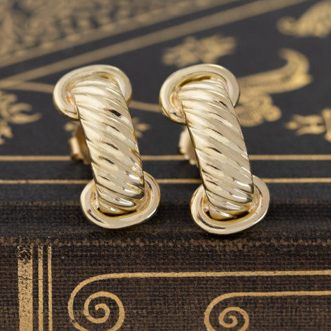 Vintage Aldo Cipullo rope hoop earrings in 18kt yellow gold – alternate view 4
