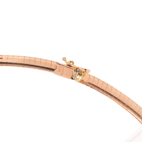 Vintage Rose Gold Omega Necklace, Italian