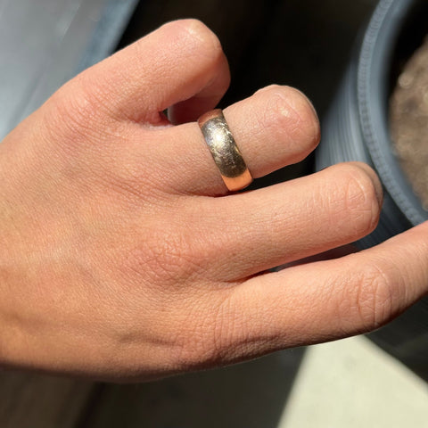 Vintage Russian 18K rose gold wide wedding band, 6.35mm – alternate view 2