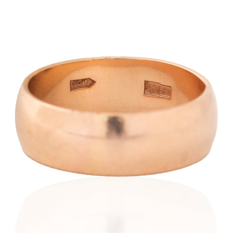 Vintage Rose Gold Wide Band, Russian