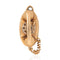 A vintage-style gold wall telephone ornament or charm with a coiled cord, photographed against a clean white background.