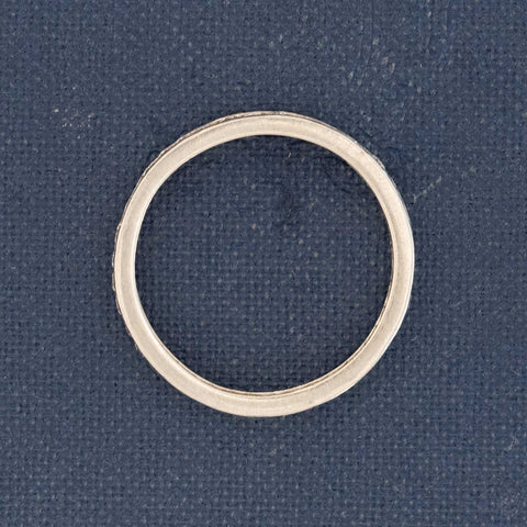 Close-up of round brilliant diamonds around full eternity band Tiffany