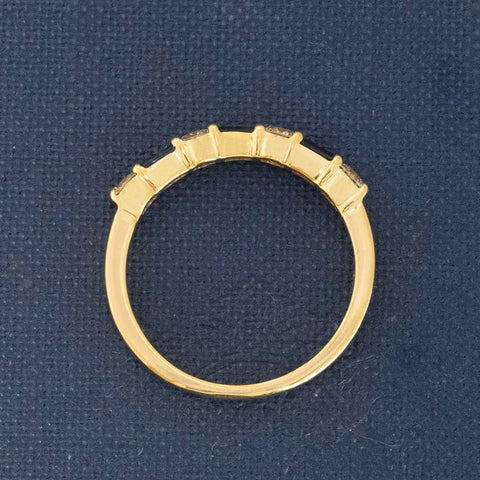 Vintage Round Cut Diamond & Sapphire 7-Stone Band by Tiffany & Co.