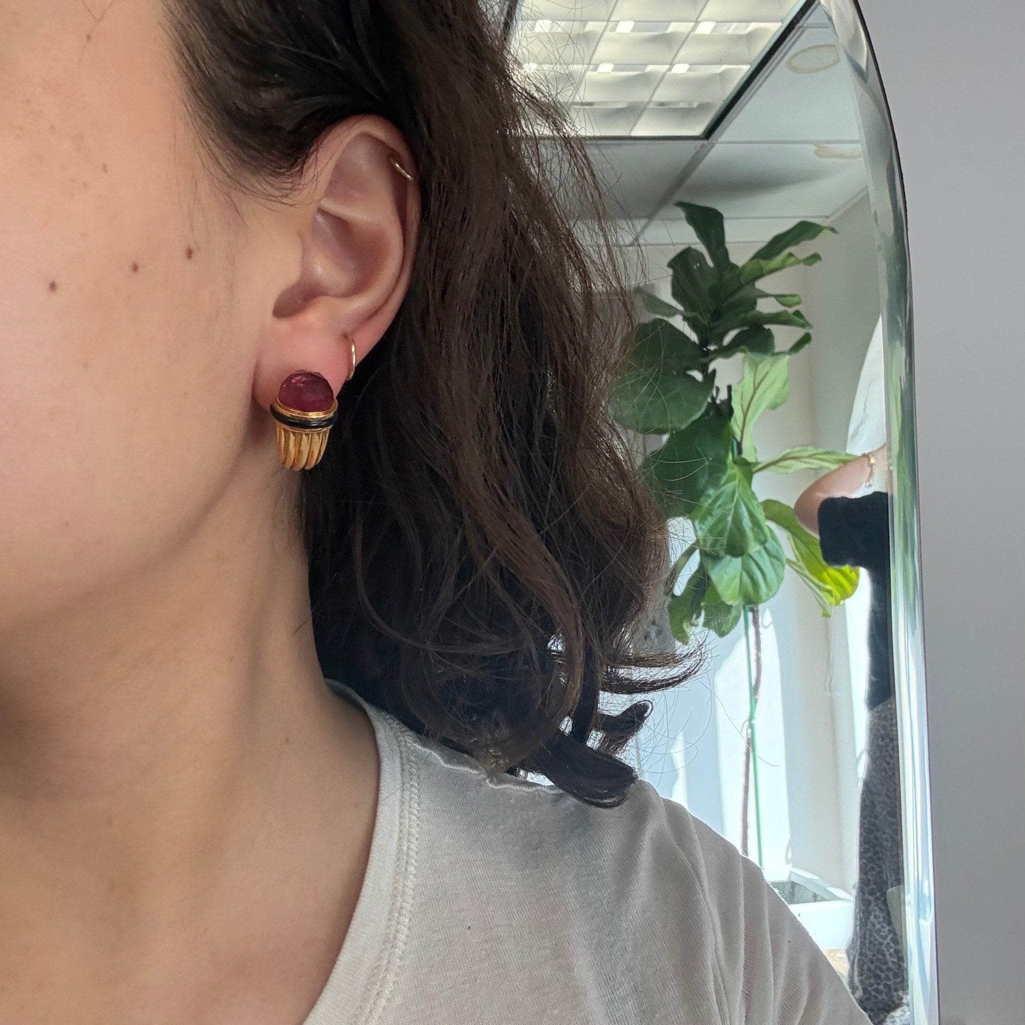 Vintage Rubellite Earrings, by Bvlgari