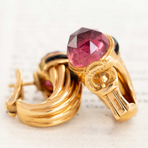 Vintage Rubellite Earrings, by Bvlgari