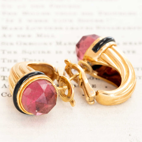 Vintage Rubellite Earrings, by Bvlgari