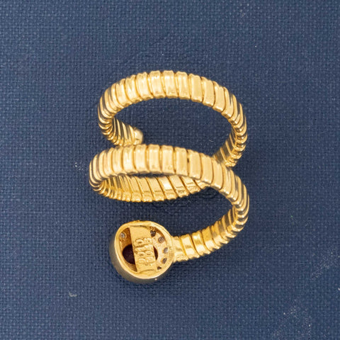 Vintage Ruby & Diamond Serpent Motif Tubogas Ring