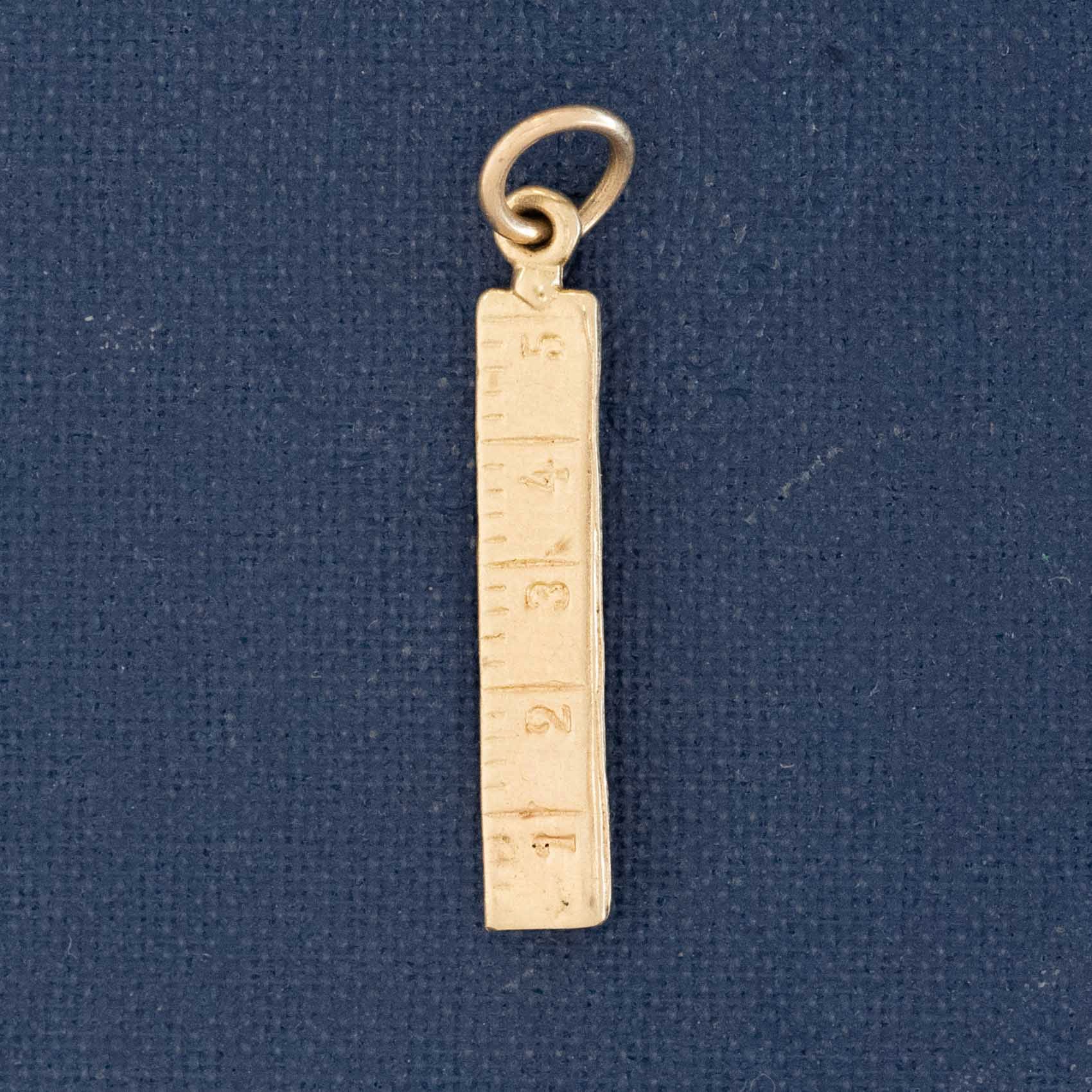 vnitage miniature gold ruler charm