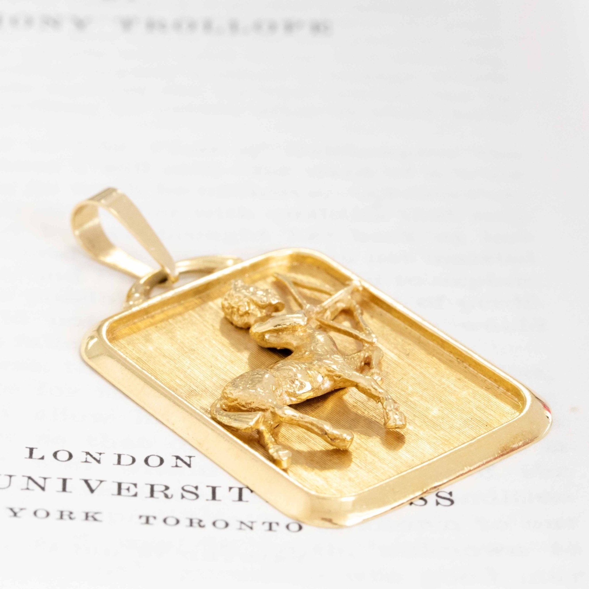 Vintage Sagittarius Zodiac Pendant