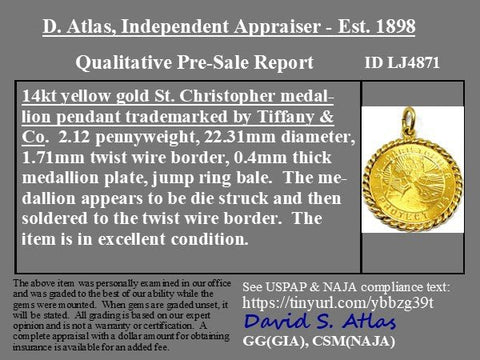 Vintage Saint Christopher Medallion, by Tiffany & Co.